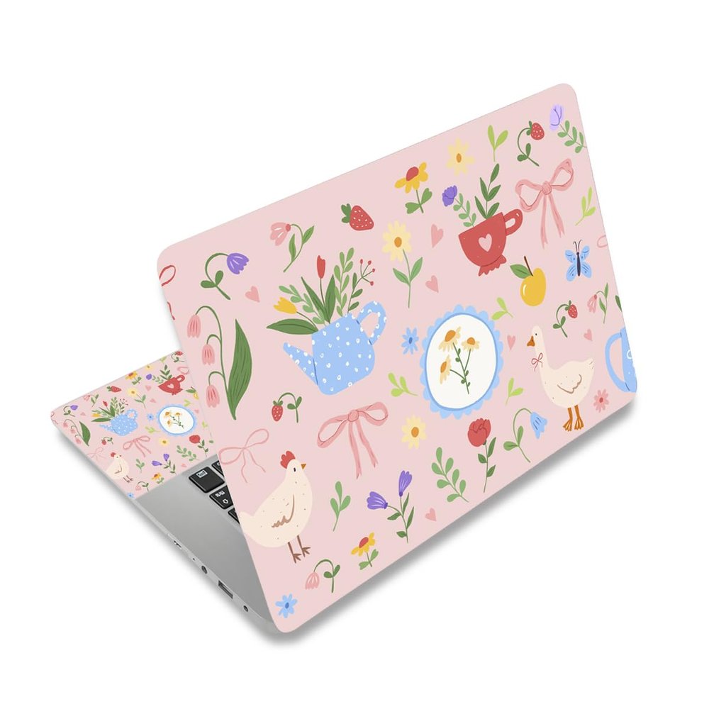 12.1 13 13.3 14 15.4 15.6 Inches Laptop Skin Sticker Decal Universal Vinyl Netbook Sticker Reusable Notebook PC Art Decal Protector Cover, Waterproof & Scratch-Resistant (Flowers Plants & Poultry)