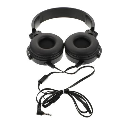 POPETPOP Portable Over Ear Headset with Noise Reduction Microphone for Computer and Laptop Wired High Sensitivity Music Headphone with Breathable Comfortable Design Black