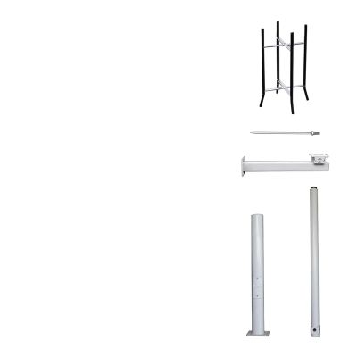 White Assembled Monitoring Camera Pole, 2 2.5 3 3.5 4 4.5 5 6 M High Security Camera Holder Post Weatherproof & Rust Proof, Security Cameras Pole Galvanized Steel Pipe(B,200cm(6 3/5 ft)-2 Sections)