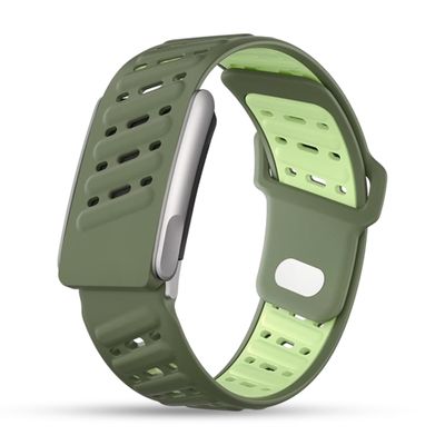 DADO Modified Silicone Sport Replacement Band Compatible with WHOOP 5.0, One, Peak, and Life Fitness Tracker  Breathable, Durable & Comfortable | Not for Whoop Gen 4 (Green, Life/MG)