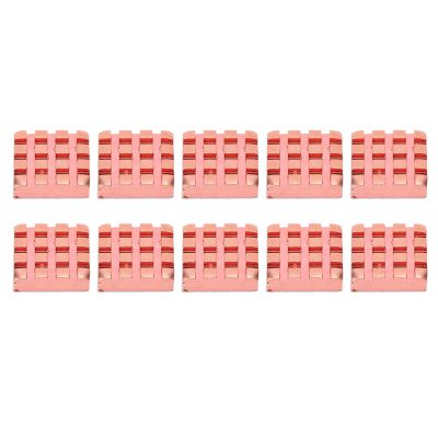 10Pcs Brass Heat Sink | P14 x 4 x 14 Mini Radiators with Thermal Conductive Adhesive | for Routers/CPUs/PCBs | Sturdy - Tarnish & High Efficiency Cooling