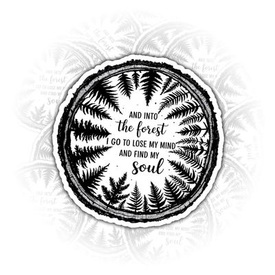 3 Pcs Into The Forest I Go to Lose My Mind and Find My Soul Sticker  Nature Tree Ring Vinyl Decal for Water Bottle, Laptop, Notebook, Hiking Gear  Outdoor Adventure Gift (3 Inch)