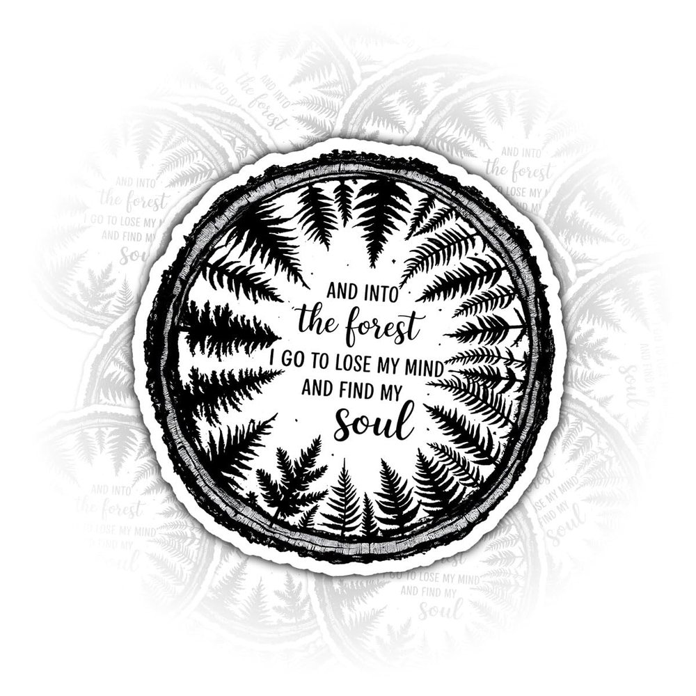 3 Pcs Into The Forest I Go to Lose My Mind and Find My Soul Sticker  Nature Tree Ring Vinyl Decal for Water Bottle, Laptop, Notebook, Hiking Gear  Outdoor Adventure Gift (3 Inch)