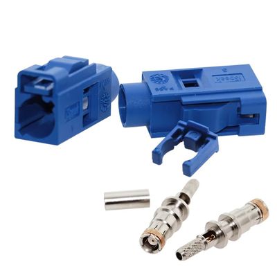 2pcs Fakra C/Z Male Female Blue WaterBlue Color Connector for Car Crimp for RG316 RG174 Cable (Fakra C-Female)