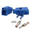 2pcs Fakra C/Z Male Female Blue WaterBlue Color Connector for Car Crimp for RG316 RG174 Cable (Fakra C-Female) view 1