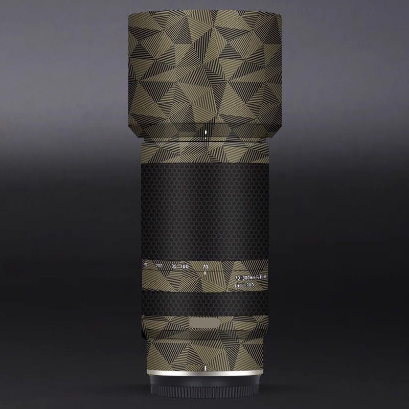 Camera Skin Wrap Lens Skins Protector Anti-Scratch Coat Wrap Cover Sticker for Tamron 70-300mm F4.5-6.3 fit for Nikon Mount 70 300 (Triangle Gold)