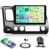4Core 4G+64G Car Radio Stereo for Honda Civic 2006 2007 2008 2009 2010 2011, 10" Touch Screen Radio for Civic, Wireless Carplay Android Auto, Backup Camera, WiFi, Bluetooth, GPS, FM/RDS/EQ/USB/SWC view 1