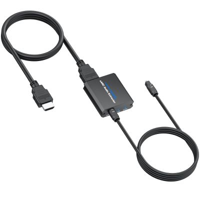 CAMWAY eARC/ARC Audio Extractor - eARC to Optical Converter, Supports 5.1 Dolby Digital, DTS,2.0 Channel, Extract HD Audio Signals from TV to Soundbar,Amplifier with Optical Cable, HDMI Cable