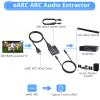 CAMWAY eARC/ARC Audio Extractor - eARC to Optical Converter, Supports 5.1 Dolby Digital, DTS,2.0 Channel, Extract HD Audio Signals from TV to Soundbar,Amplifier with Optical Cable, HDMI Cable view 2