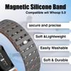 DADO Modified Magnetic Silicone Sport Replacement Band Compatible with WHOOP 5.0, Life/MG, One/Peak, Fitness Life Tracker  Breathable, Sweatproof, Durable & Comfortable (Dark Grey Orange, Life/MG) view 2