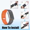 DADO Modified Magnetic Silicone Sport Replacement Band Compatible with WHOOP 5.0, Life/MG, One/Peak, Fitness Life Tracker  Breathable, Sweatproof, Durable & Comfortable (Dark Grey Orange, Life/MG) view 4