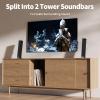 LARKSOUND 2.2 CH Soundbar for Smart TV, 2-in-1 Detachable Sound Bar for TV, Gaming Monitor, Surround Sound System, Bluetooth 5.3/HDMI-ARC/Optical/AUX Connections view 3