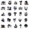 100Pcs Dark Aesthetic Transparent PET Stickers Black Rose Stickers Goth Style Scrapbook Supplies Water Bottle Waterproof Sticker for Bullet Journal Laptop Skateboard Computer Guitar Sticker view 3