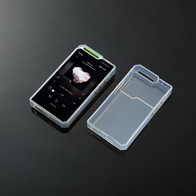 AudioPartner Soft Clear TPU Protective Shell Skin Case Cover and Front Screen Protector Tempered Glass for Hiby R4 (Clear case and Glass)