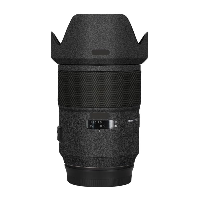 Lens Cap Skin Anti-Scratch Camera Sticker for Tamron SP 35mm F1.4 fit for Canon EF Mount Protective Wrap Film Decal 35 1.4(Leather Black)