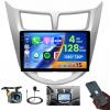 Hikity [4+128G] for Hyundai Accent 2010 2011 2012 2013 2014 2015 2016 Android Car Stereo, 9Incell Touchscreen Radio Wireless CarPlay/Android Auto Bluetooth GPS Navigation WiFi FM/RDS view 1