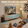 LARKSOUND 4.1 CH Sound Bar with Subwoofer, 2-in-1 Detachable Soundbar for Smart TV, Gaming Monitor, Bluetooth 5.3/HDMI ARC/Optical/Aux Connections view 2