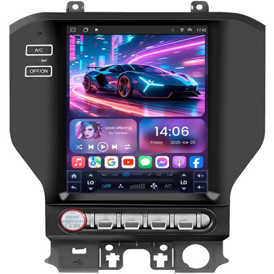 12.1Inch Vertical Screen Android Car Stereo for Ford Mustang 2015-2025 - Custom Fit Head Unit with Wireless CarPlay Android Auto 6+128G 5G WiFi DSP SWC