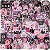 100Pcs Dark Pink Goth Stickers, Gothic Skull Stickers for Adults Mens Teens Girls, Horror Decals for Water Bottle Laptop Luggage Journal view 1
