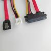 QQEURZSF 7+15 22pin SATA SSD HDD Hard Disk Drive 7Pin SATA Data + 4Pin Female FDD Floppy Power Supply Cable view 2