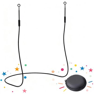 Dytole 2-Pack Silicone Earplug Lanyard, Anti-Lost Neck Cord with Removable Connectors (White & Black) Bluetooth Headset