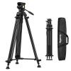 SMALLRIG 73''/186cm Heavy Duty Aluminum Alloy Video Tripod, Max Load 8kg (18lbs), Fluid Head with +85 to -78 Tilt Range, Compact Travel Tripod Weight 3.1kg(6.8lbs), Folded Height 88cm, AD-14-5440 view 1