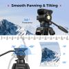 SMALLRIG 73''/186cm Heavy Duty Aluminum Alloy Video Tripod, Max Load 8kg (18lbs), Fluid Head with +85 to -78 Tilt Range, Compact Travel Tripod Weight 3.1kg(6.8lbs), Folded Height 88cm, AD-14-5440 view 4