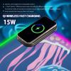 CZXW Deep Sea Jellyfish Gaming Mouse Pad Led Mousepads RGB Backlit with 14 Lighting Modes, Non Slip Base Soft Computer Keyboard Mat for Gaming PC Laptop Desk, S view 2