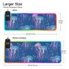 CZXW Deep Sea Jellyfish Gaming Mouse Pad Led Mousepads RGB Backlit with 14 Lighting Modes, Non Slip Base Soft Computer Keyboard Mat for Gaming PC Laptop Desk, S view 3