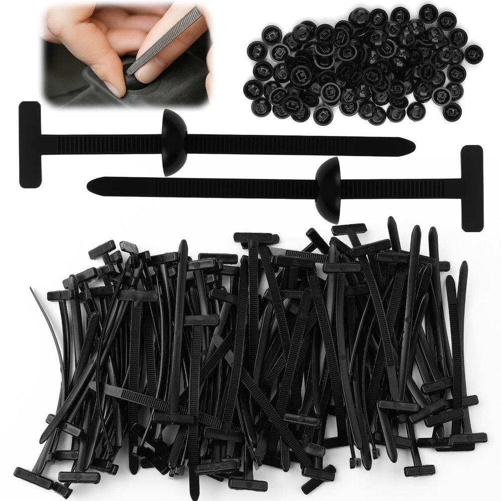 50PCS Heavy Duty Nylon Universal Cable Tie Buckle Self-Locking Nylon Zip Ties | Universal Cable Tie Buckle Holder | UV Resistant & Weatherproof Black Zipties for Automotive Repair DIY Fastening Tools