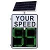 23.5"x25.5" Traffic Radar Speed Sign Solar Powered 2 Digit LED Panel (47x38cm)  Remote Adjustable 3-59km/h  Weatherproof Design view 1