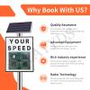 23.5"x25.5" Traffic Radar Speed Sign Solar Powered 2 Digit LED Panel (47x38cm)  Remote Adjustable 3-59km/h  Weatherproof Design view 4