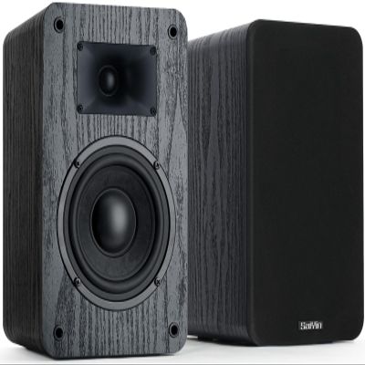 Saiyin Passive Bookshelf Speakers 40W2 Power, 5" Woofer & 20mm Silk Dome Tweeter Stereo Speakers, Enhanced Vocal Clarity, 4 , Passive Speakers for Home Audio, Receiver or Amplifier Required