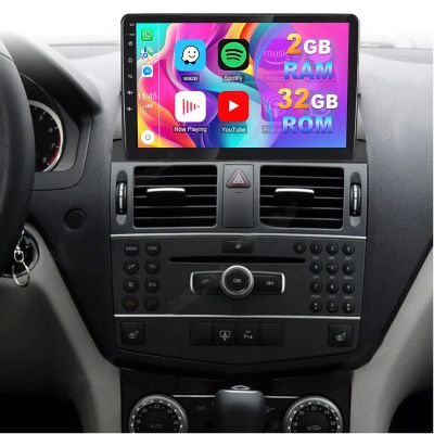 Surakey Car Stereo Radio for Mercedes-Benz W204 2006 2007 2008 2009 2010 2011, 8in Android 13 GPS Navigation Head Unit for CarPlay Wireless Android Auto Bluetooth FM/RDS WiFi SWC Split Screen