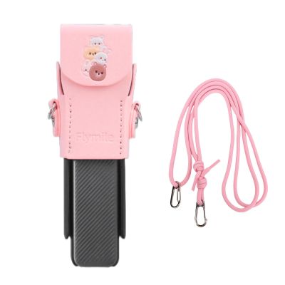 Tangxi Camera Leather Case for OSMO Pockets 3, Protective Camera Carrying Bag Cover with Magnetic Closure & Shoulder Strap (Pink)