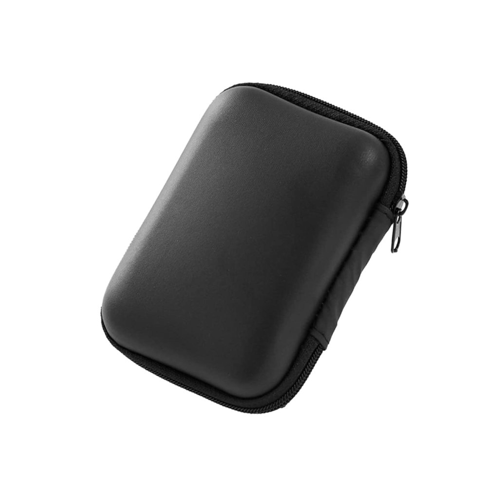 Happyyami Eva Earphone Bag Large USB Cable Storage Pouch Organizer for Travel Aging Durable Case for Earphones Chargers Accessories Black
