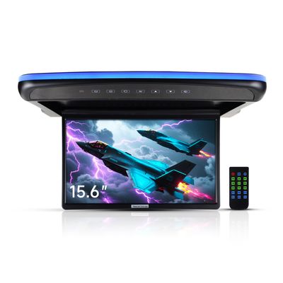 15.6'' Car Overhead Motorized Flip Down Monitor FM Transmitter roof Mounted Monitor HDMI Port