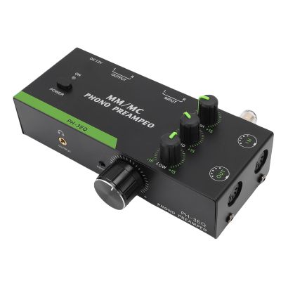 EBTOOLS Phono Preamp for Turntable, Supports 3.5mm Headphone Output, 5 Pin XLR Input Output, 3 Band Equalization, Low Noise Design, Preamplifier for MM, Mc Dual Phono Head Turntable (US Plug)
