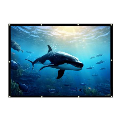 Polyester Outdoor Projector - Lightweight Projection Sheet, Tight Border Display | Foldable Viewing surfaces, Smooth Movie Canvas, with Scenario for Camping, Presentations, Family Enterta