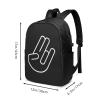 AMZWZSH JDM Hand Sign Travel Laptop Backpack Bag with USB Charging Port 17 Inch Computer Business Backpacks for Women Men Work College Gift,Casual Daypack,Black view 4