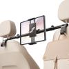 Aaeiirey Car Headrest Tablet Holder [Dual-Clamp Stability][360 Adjustable] Back Seat iPad Mount for Kids Road Trip, Compatible with 4.516.5" iPad Pro/Air/Mini, Galaxy Tab, Kindle Fire, Switch view 1