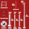 10 20 FT Security Camera Poles for Outside, Segmented Surveillance Stand with Screws & Ground Cage, Camera Mounting Pole Cameras Bracket for P-T-Z/C-C-T-V Cameras(A,3 Sections-9 4/5 ft (3 m) view 2