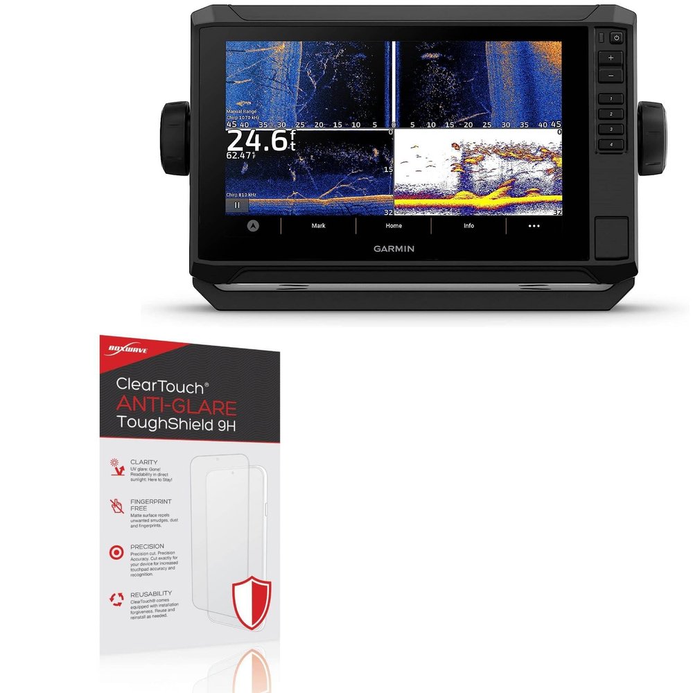 BoxWave Screen Protector Compatible with Garmin echoMAP UHD2 94sv - ClearTouch Anti-Glare ToughShield 9H (2-Pack), Anti-Glare 9H Tough Flexible Film Screen Protector