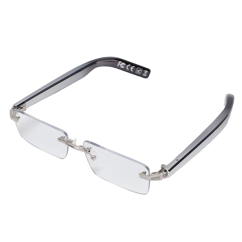 Bewinner AI Smart Glasses, Multi Language Real Time Translation Glasses, Frameless Lenses, Bluetooth 5.3, Open Ear Audio with Mic & Speakers, for Music Calls Travel Business