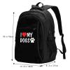 AMZWZSH I Love My Dog Paw Travel Laptop Backpack Bag with USB Charging Port 17 Inch Computer Business Backpacks for Women Men Work College Gift,Casual Daypack,Black Large view 4