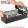 Stock Your Home 12- Pack CD Storage Box, Organizer Shelf for Movie Cases, DVDs, Cassette Tape Display Stand, Disc Holder Can Store Up to 40 CDs, Faux Leather (Black with Gray Interior) view 3