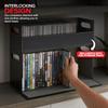 Stock Your Home 12- Pack CD Storage Box, Organizer Shelf for Movie Cases, DVDs, Cassette Tape Display Stand, Disc Holder Can Store Up to 40 CDs, Faux Leather (Black with Gray Interior) view 4