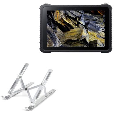 BoxWave Stand and Mount Compatible with Acer Enduro T5 (ET510-51W) - Compact QuickSwitch Stand, Portable Multi Angle Viewing Foldable Riser - Metallic Silver