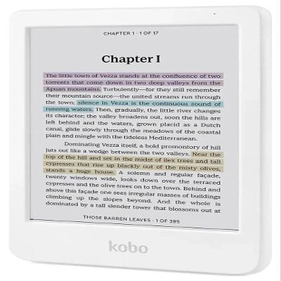 Kobo Clara Colour | Colour eReader | 6" Glare-Free Colour and Ink Kaleido 3 Display | Dark Mode Option | Waterproof | Audiobooks | 16GB of Storage | White
