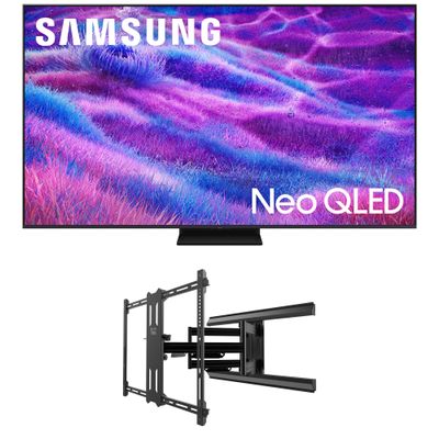 Samsung QN55QN80FAFXZA 55 Inch Neo QLED QN80F Series Supreme UHD 4K TV with a Kanto PMX700 Pro Series Full Motion Dual Stud Mount (2025)